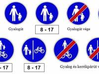 Mit tartalmaznak a KRESZ előírásai: kerékpárút, gyalogút, gyalog- és kerékpárút, gyalogos övezet (zóna), gyalogos- és kerékpáros övezet (zóna)?